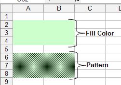 Color palette for Excel for cells example 1