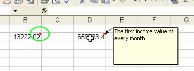 How to use Microsoft Excel: Cell Comment example