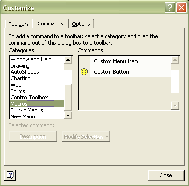 Excel Macros: Customize dialog box