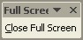 Excel Worksheets: Full Screen toolbar