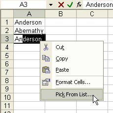 Excel for Dummies: Pick from list example
