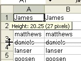 Microsoft Office Excel: Resize Column width by dragging