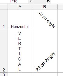 Mirosoft Office Excel: Text Direction example 1