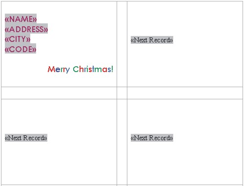 Word Labels: fieldnames added to labels