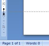 Microsoft Word 2007: Bottom Margin on ruler