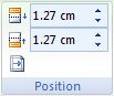 Microsoft Word 2007: Design Tab - Position buttons