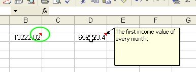 How to use Microsoft Excel: Cell Comment example