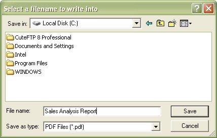 Convert Excel to PDF: Select a filename to write into