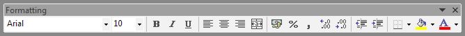 Microsoft Office Excel: Formatting toolbar
