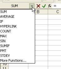 Excel Formulas: Formula list in formula bar