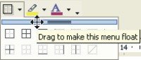 Microsoft Word Help: floating toolbar example