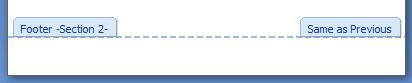 Microsoft Word 2007: Footer section 2 example Microsoft Word 2007: Footer section 2 example