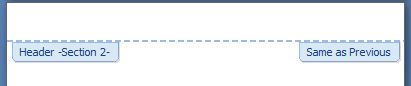 Microsoft Word 2007: Header section 2 example Microsoft Word 2007: Header section 2 example