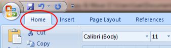 Word 2007 Tutorial: Home tab button on ribbon Word 2007 Tutorial: Home tab button on ribbon