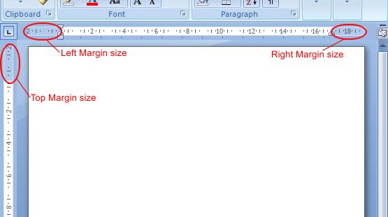 Microsoft Word 2007: Margin Size example