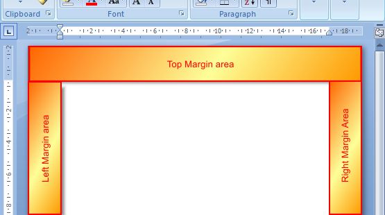 Microsoft Word 2007: Margins example