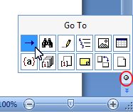 Microsoft Word 2007: Select Browse Object button